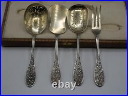 Beau Service A Hors D Oeuvres 4 Pieces Argent Massif Poincon Minerve Art Nouveau