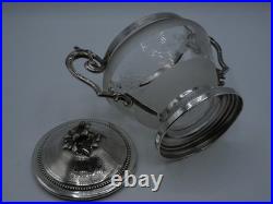 Beau Sucrier En Argent Massif Et Cristal Poincon Minerve 1 Er Titre