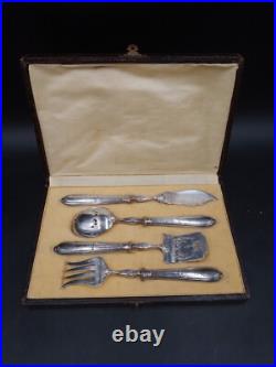 Beau coffret service hors d'oeuvres Argent massif Poinçon minerve orfèvrerie oMf