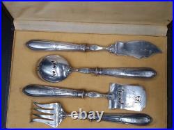 Beau coffret service hors d'oeuvres Argent massif Poinçon minerve orfèvrerie oMf