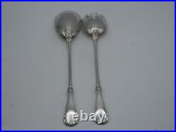 Beaux Couverts De Service A Salade En Argent Massif Poincon Minerve 1 Er Titre