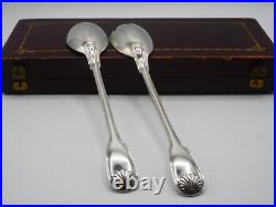 Beaux Couverts De Service A Salade En Argent Massif Poincon Minerve Coquille
