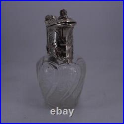 Belle Aiguiere En Argent Massif Poincon Minerve Decor Louis XV Et Verre