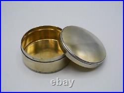 Belle Boite Ronde En Argent Massif Vermeil Poincon Minerve 1 Er Titre