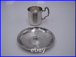 Belle Tasse A Cafe Et Sous Tasse Argent Massif Poincon Minerve 1 Er Titre