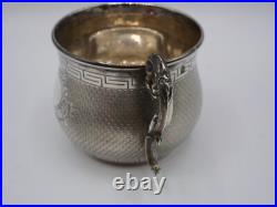 Belle Tasse A Cafe Et Sous Tasse Argent Massif Poincon Minerve 1 Er Titre