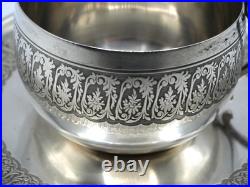 Belle Tasse A Cafe Et Sous-tasse Argent Massif Et Vermeil Poincon Minerve