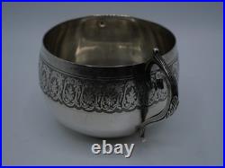 Belle Tasse A Cafe Et Sous-tasse Argent Massif Et Vermeil Poincon Minerve