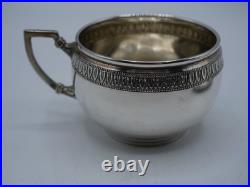 Belle Tasse A Cafe Et Sous-tasse Argent Massif Et Vermeil Poincon Minerve