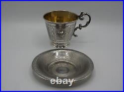 Belle Tasse A The Et Sous Tasse Argent Massif Poincon Minerve 1 Er Titre