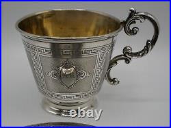 Belle Tasse A The Et Sous Tasse Argent Massif Poincon Minerve 1 Er Titre