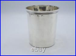 Belle Timbale Droite 122 Grs Argent Massif Poincon Coq Paris 1809 Initiales S. P