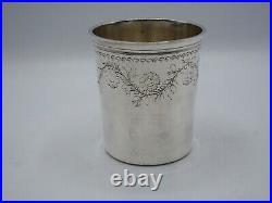 Belle Timbale Droite En Argent Massif Poincon Minerve Epoque 19 Eme