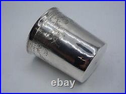 Belle Timbale Droite En Argent Massif Poincon Minerve Epoque 19 Eme