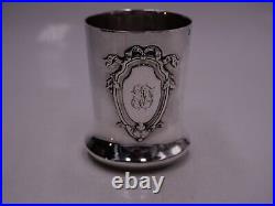 Belle Timbale En Argent Massif Poincon Minerve Decor Louis XVI Initiales L. F