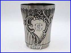 Belle Timbale En Argent Massif Poincon Minerve Rocaille Louis XV G. L