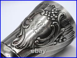 Belle Timbale En Argent Massif Poincon Minerve Rocaille Louis XV G. L