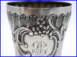 Belle Timbale En Argent Massif Poincon Minerve Rocaille Louis XV G. L