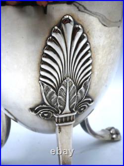 Belle Verseuse Tripode En Argent Massif Poincon Vieillard Paris 1819