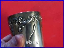 Belle timbale Art Nouveau en argent massif poinçon Mercure 92 gr