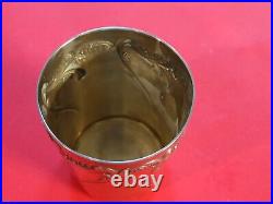Belle timbale Art Nouveau en argent massif poinçon Mercure 92 gr