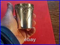 Belle timbale Art Nouveau en argent massif poinçon Mercure 92 gr