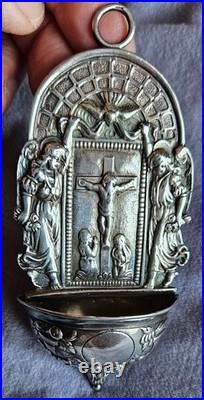 Bénitier en argent massif Poinçon Minerve & Orfèvre Hénin & Cie