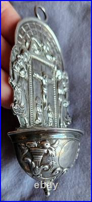 Bénitier en argent massif Poinçon Minerve & Orfèvre Hénin & Cie