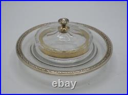Beurrier En Argent Massif Et Verre Poincon Minerve 1 Er Titre