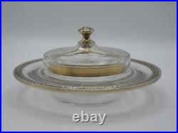 Beurrier En Argent Massif Et Verre Poincon Minerve 1 Er Titre