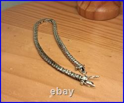 Bijou Parure Argent Massif Poinçonné Moissanite Bracelet Tennis Collier Boucle D