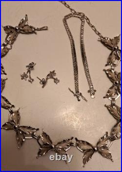 Bijou Parure Argent Massif Poinçonné Moissanite Bracelet Tennis Collier Boucle D