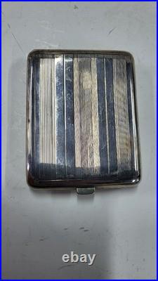 Boite A Cigarettes En Argent Massif Poincon Tete De Sanglier De 105 Grammes N° 2