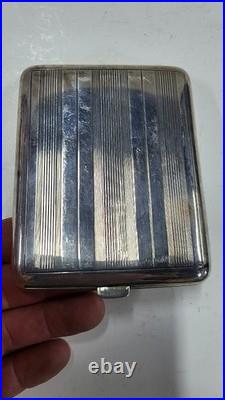 Boite A Cigarettes En Argent Massif Poincon Tete De Sanglier De 105 Grammes N° 2