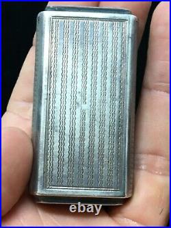 Boite Pilulier Argent Massif Poinçon Minerve Monogramme Antique Silver Box 19th