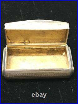 Boite Pilulier Argent Massif Poinçon Minerve Monogramme Antique Silver Box 19th