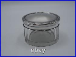Boite Ronde En Argent Massif Poincon Minerve 1 Er Titre Et Cristal Filets Rubans