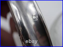 Boite Ronde En Argent Massif Poincon Minerve 1 Er Titre Et Cristal Filets Rubans