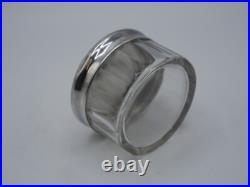 Boite Ronde En Argent Massif Poincon Minerve 1 Er Titre Et Cristal Filets Rubans