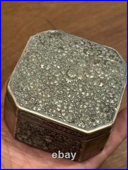 Boîte en Argent Massif Oriental Turquie Perse Syrie Poinçon d'importation Cygne