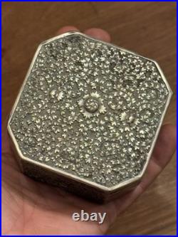 Boîte en Argent Massif Oriental Turquie Perse Syrie Poinçon d'importation Cygne