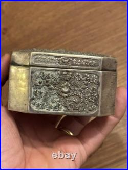 Boîte en Argent Massif Oriental Turquie Perse Syrie Poinçon d'importation Cygne