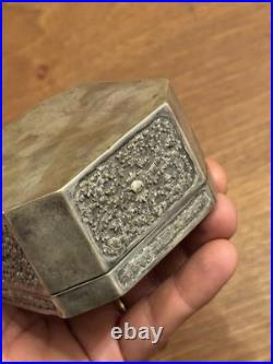 Boîte en Argent Massif Oriental Turquie Perse Syrie Poinçon d'importation Cygne