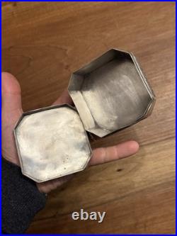 Boîte en Argent Massif Oriental Turquie Perse Syrie Poinçon d'importation Cygne