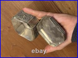 Boîte en Argent Massif Oriental Turquie Perse Syrie Poinçon d'importation Cygne