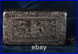 Boite en Argent massif décors Chasse à courre Epoque Charles X Poinçon Veillard