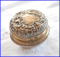 Boite ronde anglaise Georges V en Argent SILVER poinçon LONDRES 1917 ENGLAND