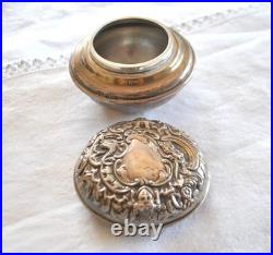 Boite ronde anglaise Georges V en Argent SILVER poinçon LONDRES 1917 ENGLAND