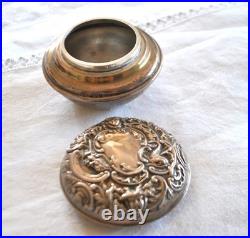 Boite ronde anglaise Georges V en Argent SILVER poinçon LONDRES 1917 ENGLAND