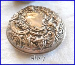 Boite ronde anglaise Georges V en Argent SILVER poinçon LONDRES 1917 ENGLAND
